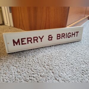 Hearth & Hand Metal Merry & Bright Holiday Sign Plaque